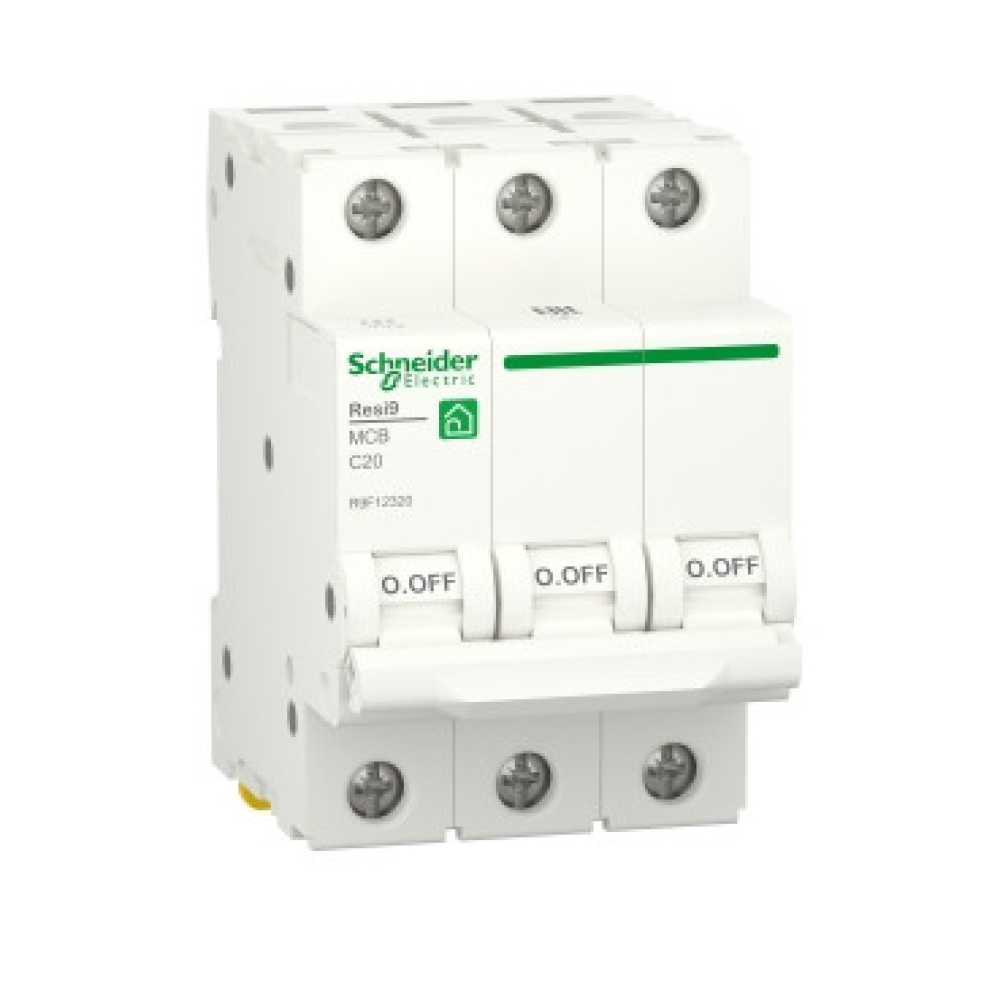 Автоматичний вимикач Schneider Electric RESI9 20 А, 3P, крива С, 6 кА